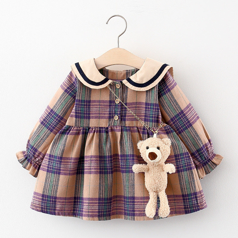 Teddy Charm, Classic Plaid Girls’ Dress