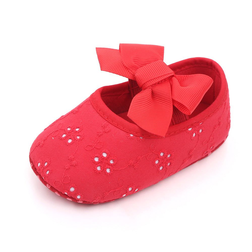 Sparkly Baby Shoes with Ribbon Bows