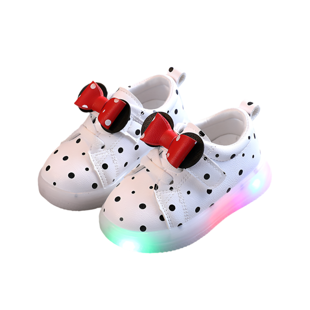 LED Light-up Children's Shoes with Bow Details