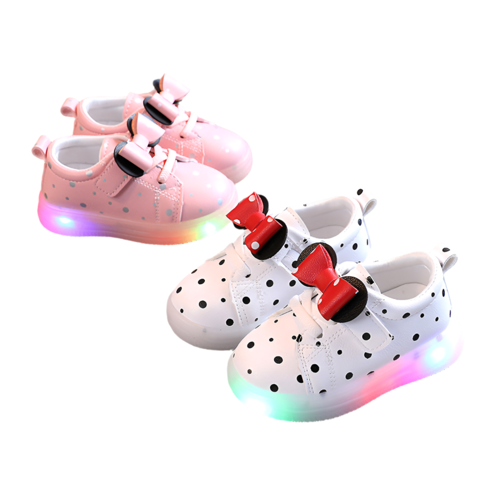 LED Light-up Children's Shoes with Bow Details