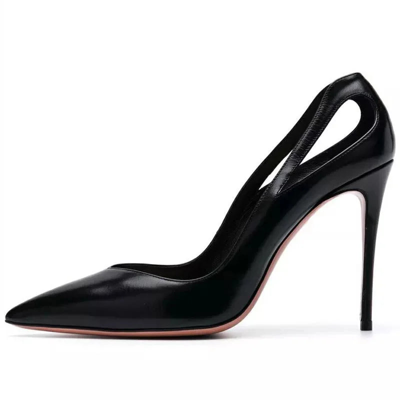 XINZI RAIN Modern Ladies Wedding Heel Shoes Fashion Point Toe Hollow Out Stiletto Women Open High Heels-4