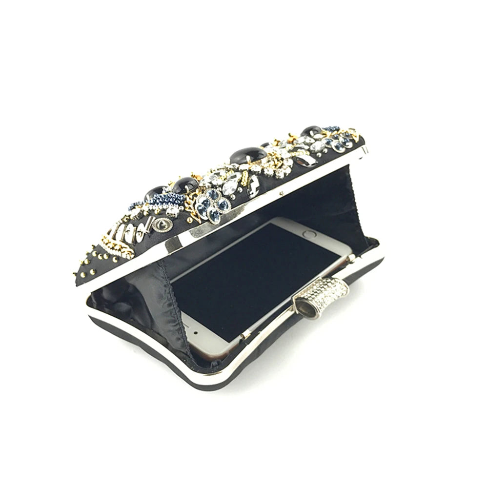 Fashion European and American Beaded Evening Clutch Bag Elegant and Charming Make-up Dinner Ladies Party Bride Embroidered Bag-5