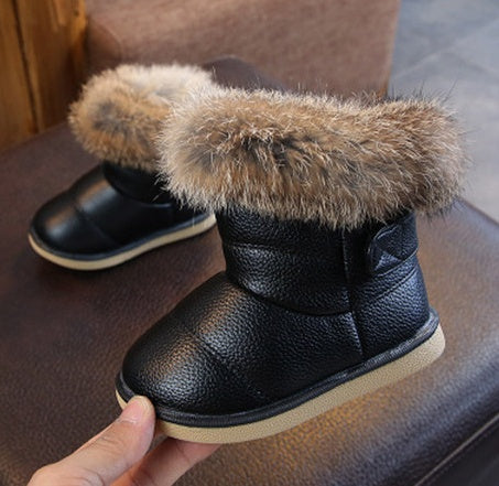 Children's Winter Boots with Fur Trim