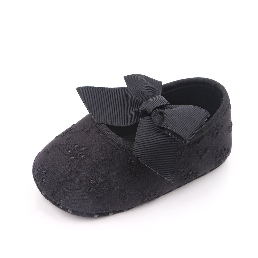 Sparkly Baby Shoes with Ribbon Bows