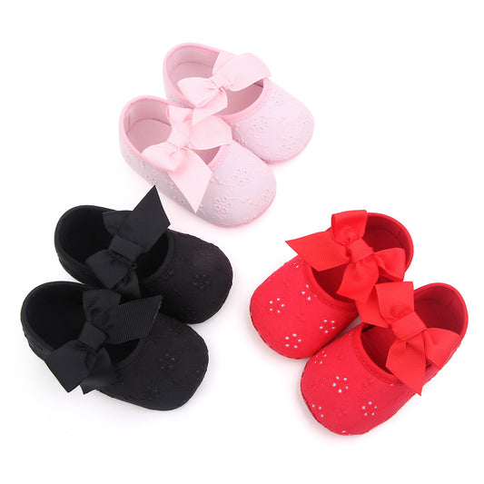 Sparkly Baby Shoes with Ribbon Bows