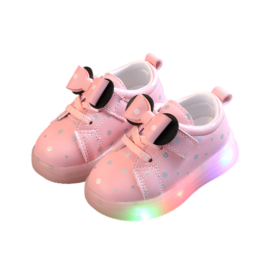 LED Light-up Children's Shoes with Bow Details