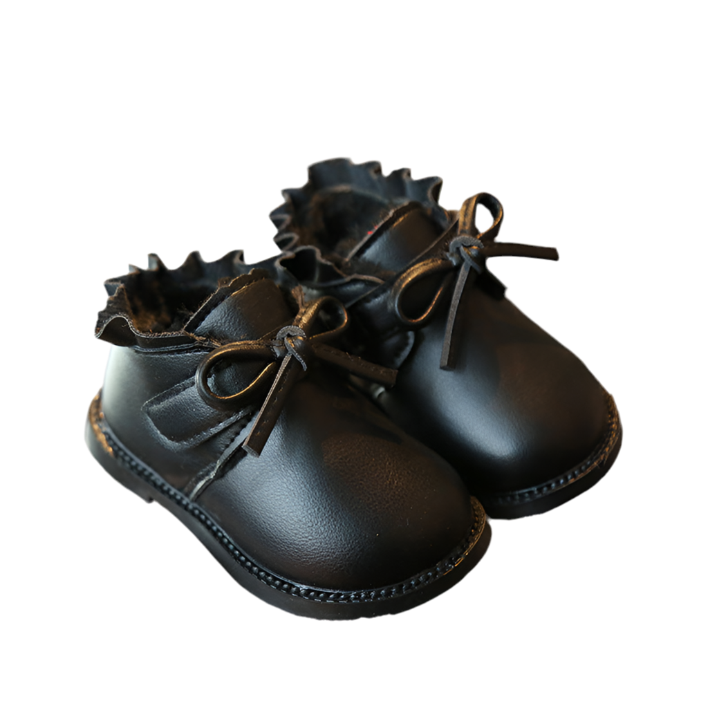 Ruffled Ankle Boots with Bow Ties