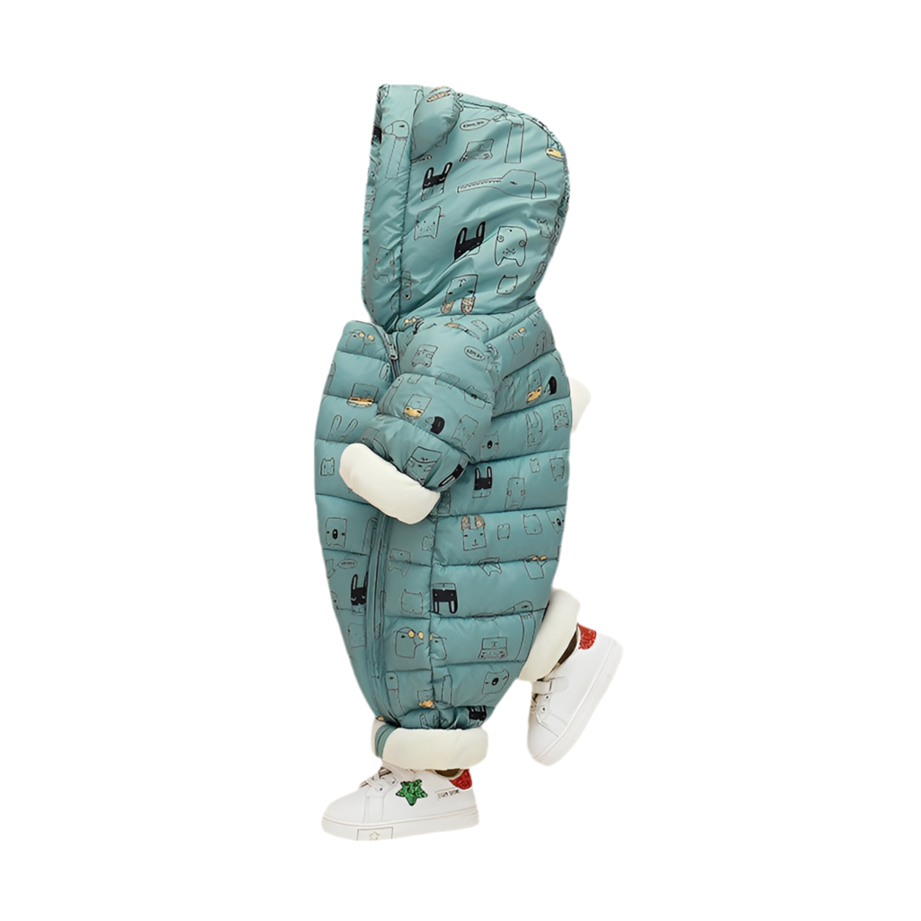 Baby Hooded Jumpsuits with Velvet inside