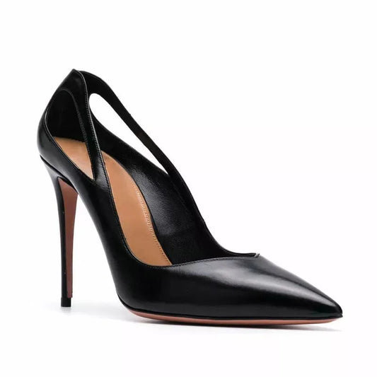 XINZI RAIN Modern Ladies Wedding Heel Shoes Fashion Point Toe Hollow Out Stiletto Women Open High Heels-0