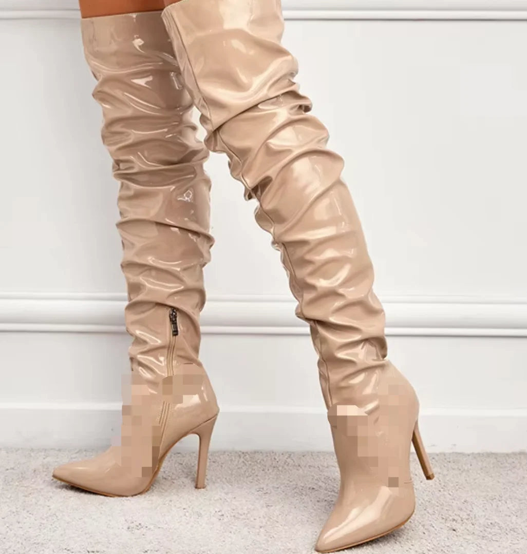 Liu Ming New Arrivals Spring Summer Trending Solid Color Sexy Women Leather High Heel Wedding Platform Sandals Party Shoes-4