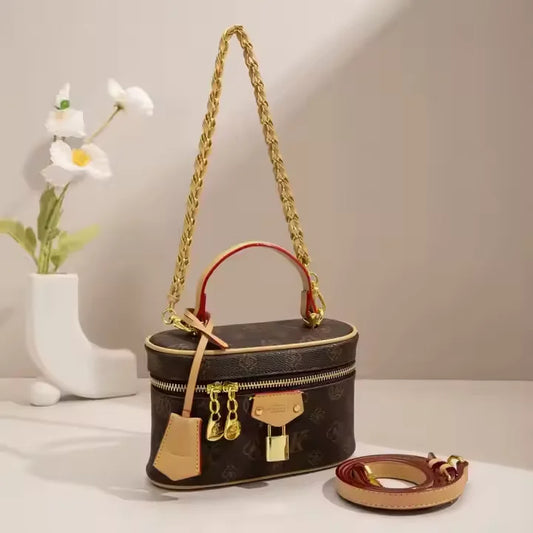 Monogram Crossbody Bag with Bear Pattern