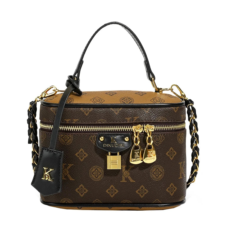 Monogram Crossbody Bag with Bear Pattern