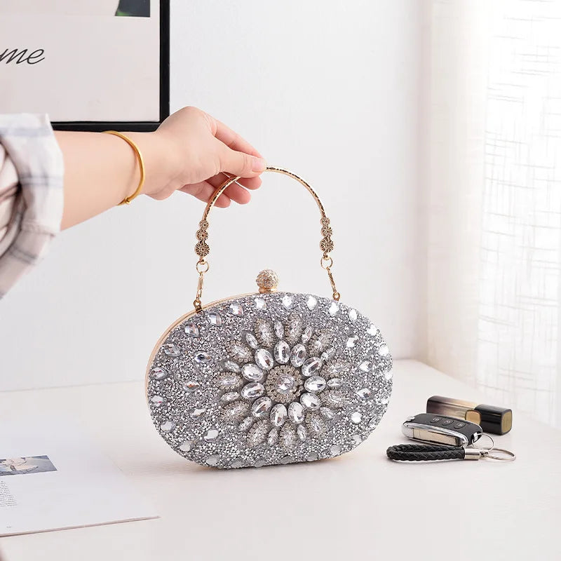 Crystal Evening Clutch Bag - Luxury Rhinestone Handbag