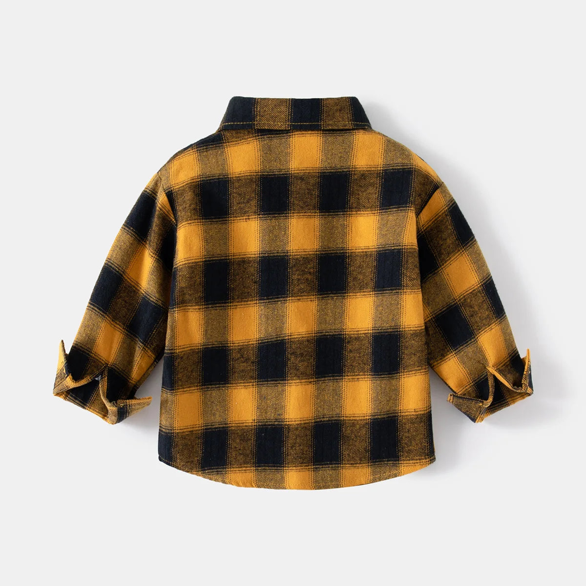 Boys Plaid Cotton Shirt - Long Sleeve Button Up