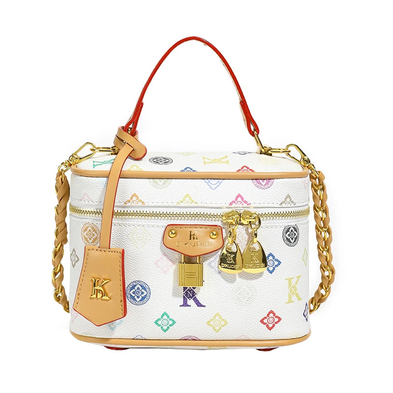 Monogram Crossbody Bag with Bear Pattern