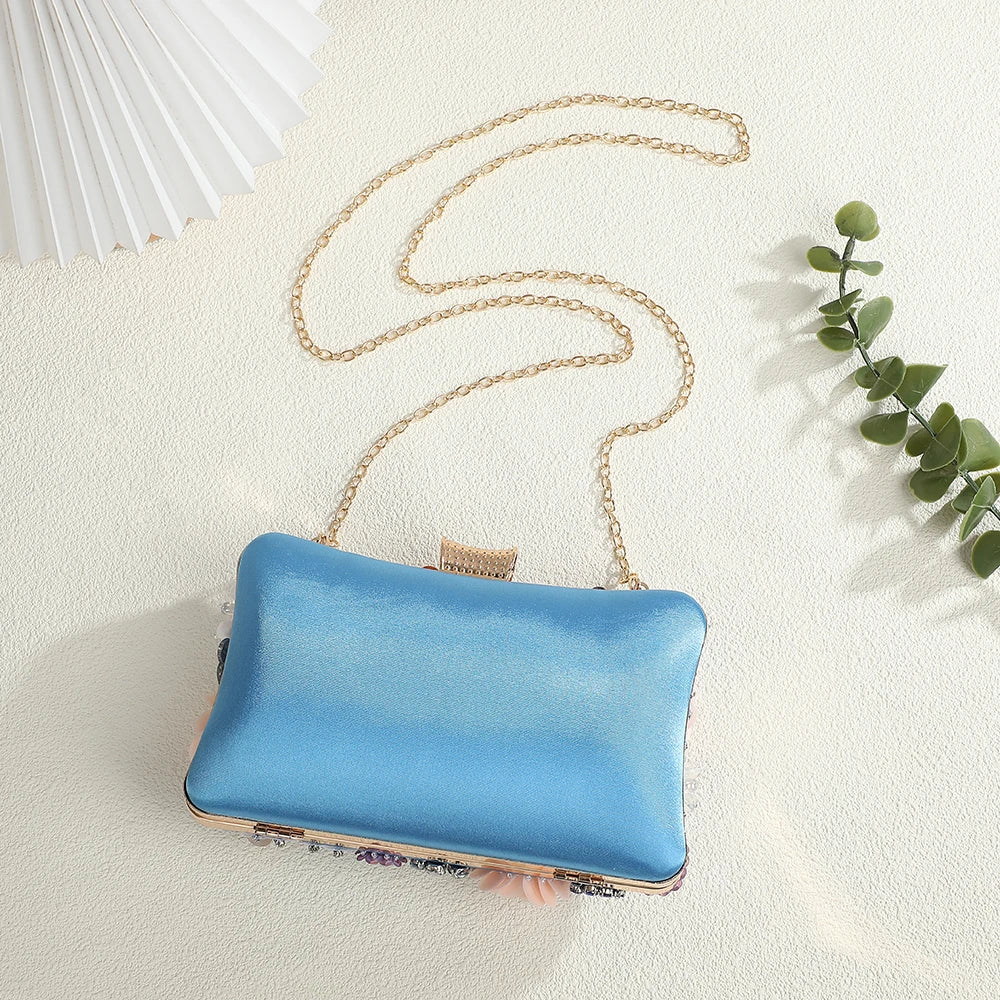 Vintage Flowers Women Evening Bag for Party Handmade Wedding Prom Handbag Clutch Bag Manufacturer Exquisite Appliques Beaded Bag-5