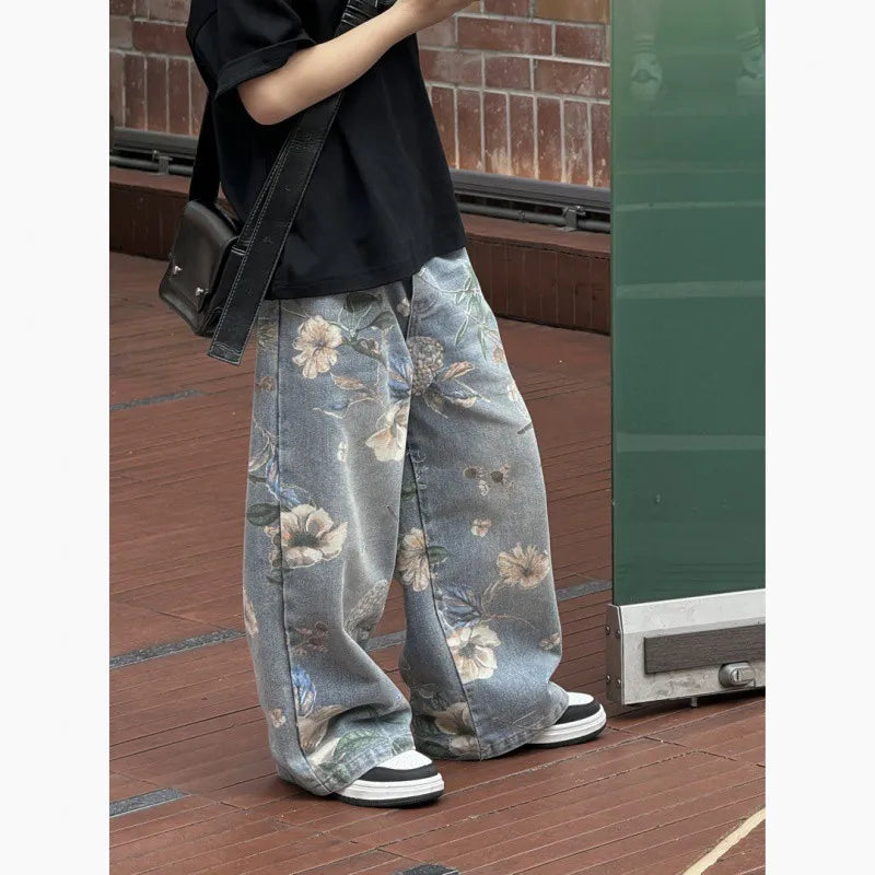 Trendy Boys' Floral Print Fashion Pants
