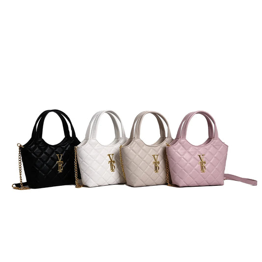Quilted Chain Handbag - Elegant Crossbody Bag